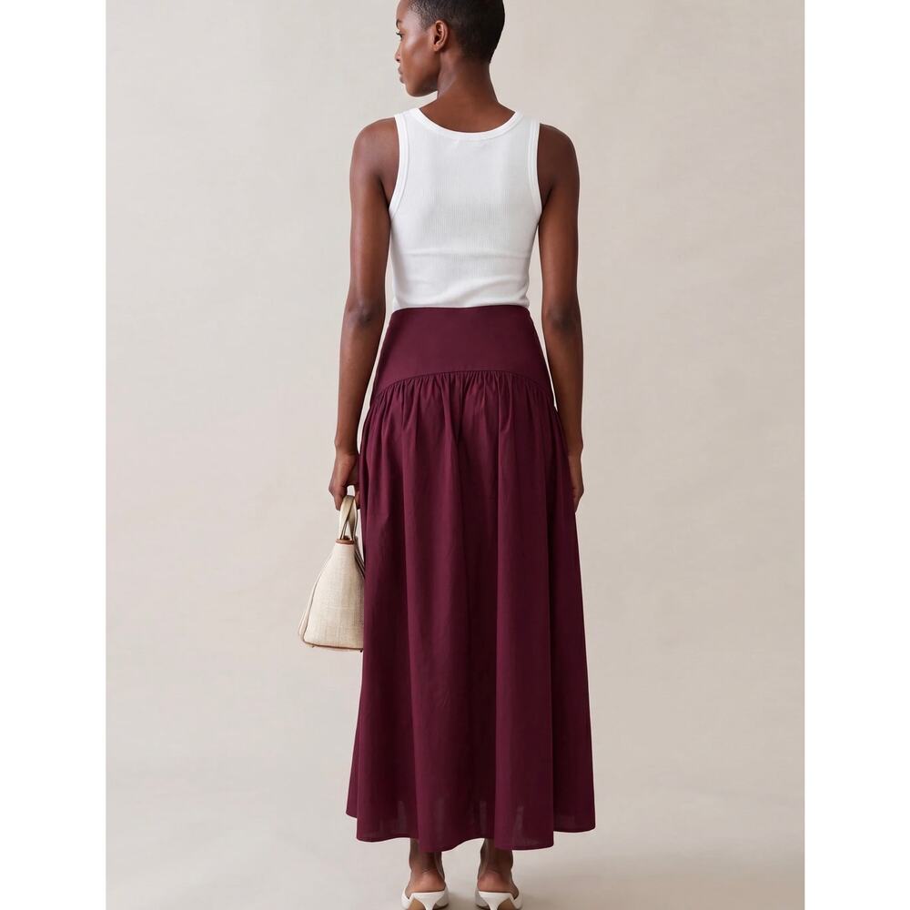New Caara Vashti wine red  maxi skirt size 0 $172 - Picture 3 of 6